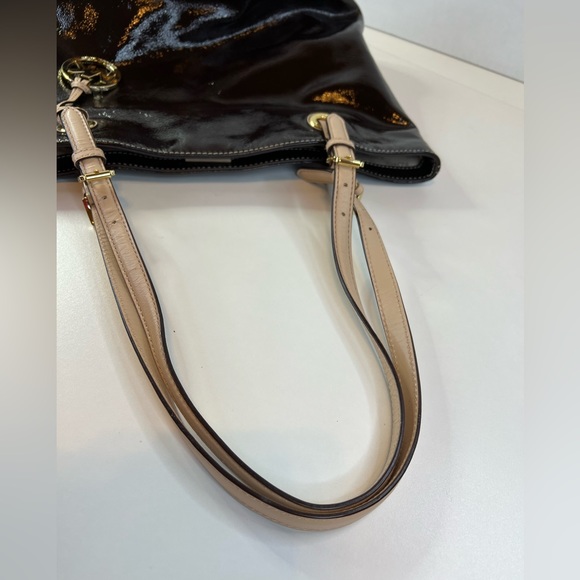 Michael Kors Dark Brown Patent Leather Tote w/COA - Picture 10 of 10